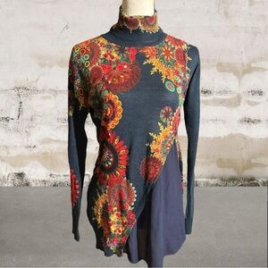 Desigual Multicolor Floral Long Sleeve Top